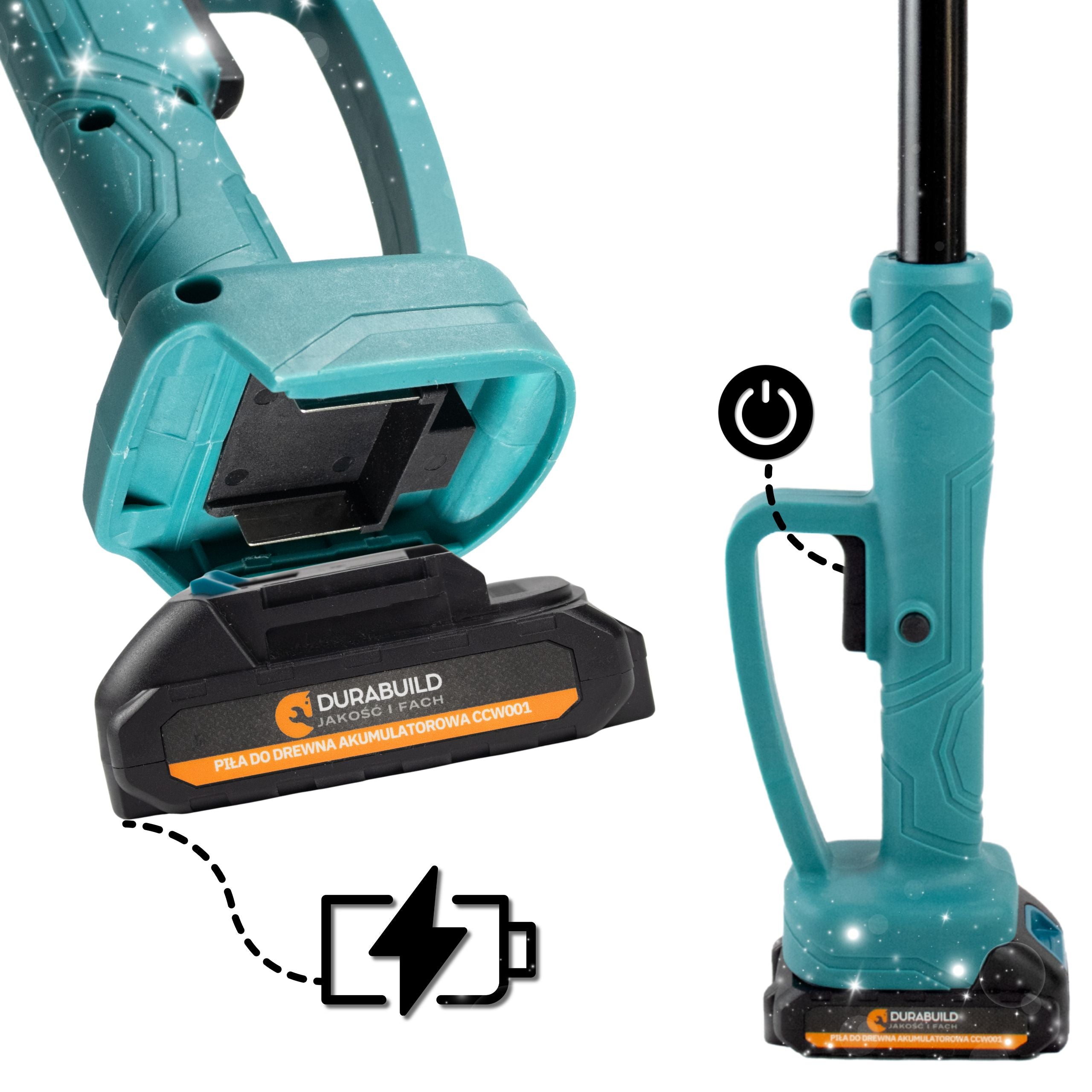 6" 4" PORTABLE CHAINSAW WITH TREE BOOM SET 2xAKU Brand Durabuild