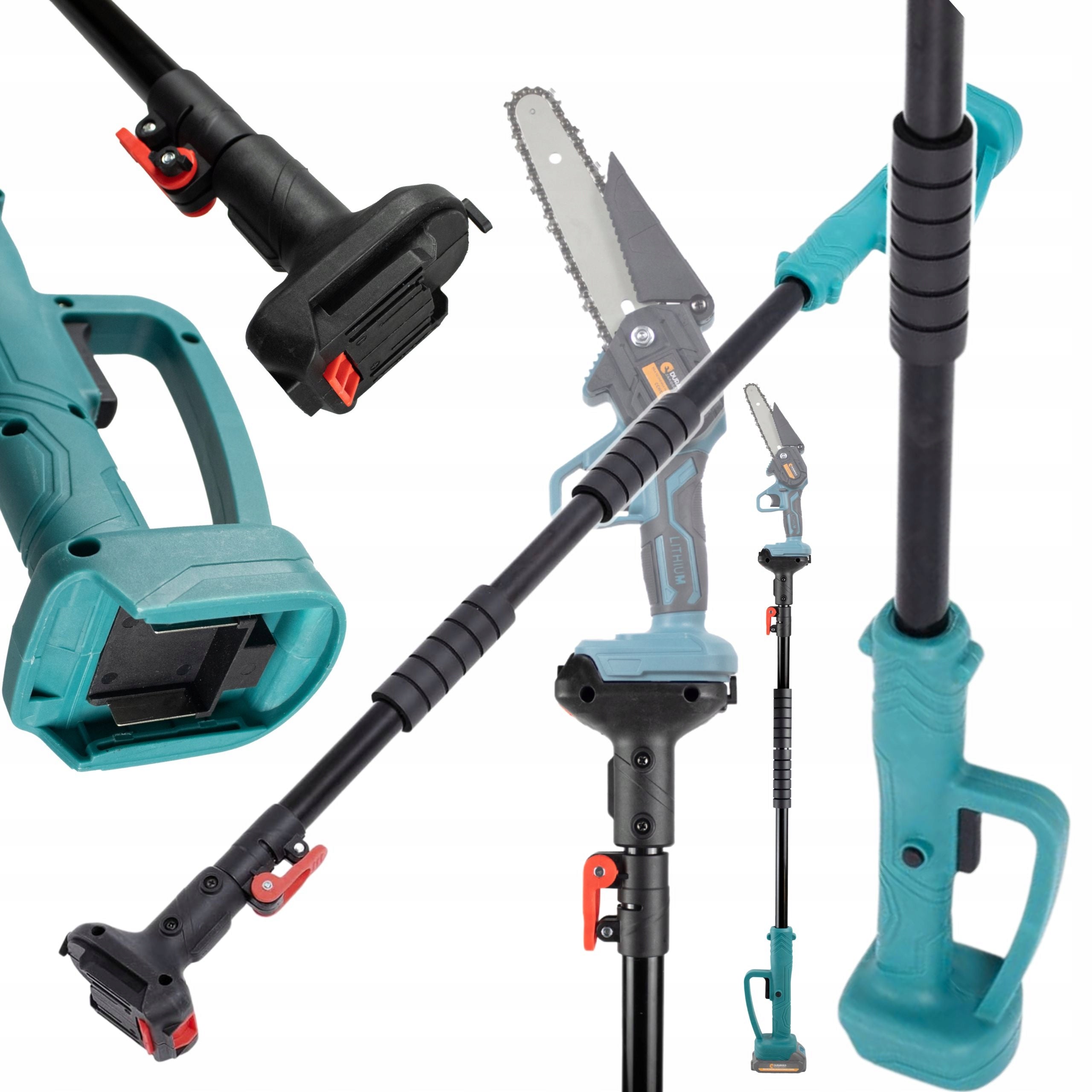 6" 4" PORTABLE CHAINSAW WITH TREE BOOM SET 2xAKU Power supply battery operated