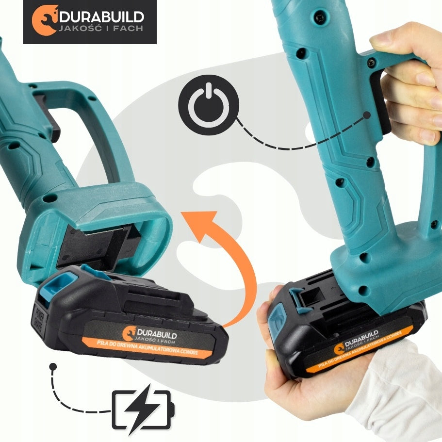 6" AND 4" CORDLESS CHAINSAW WITH TELESCOPIC BOOM SET Power supply battery operated
