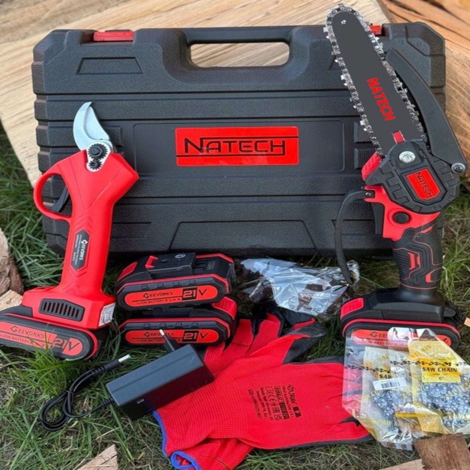 6" CORDLESS SAW + PRUNER + SUITCASE 2X21V TRIMMER TOOL SET Manufacturer code 41265253
