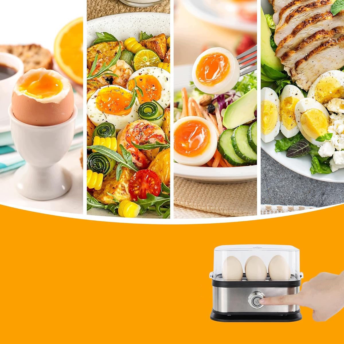 6 EGG COOKING APPLIANCE, AUTOMATIC 6 EGG COOKER FOR KITCHEN Packaging status original