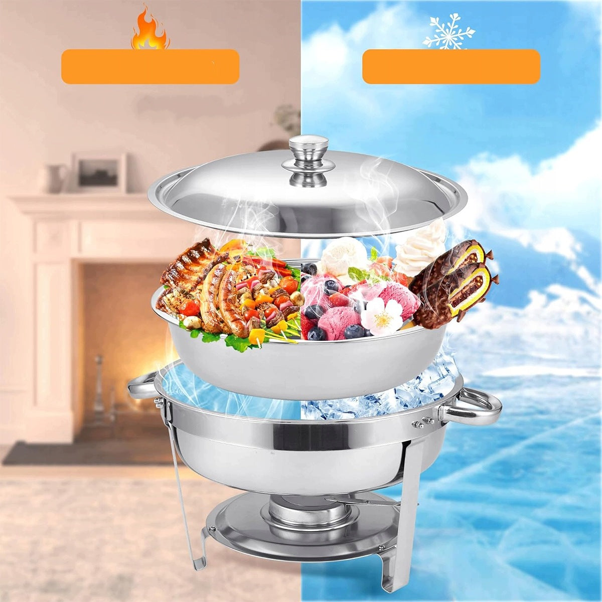 6 L STAINLESS STEEL GASTRONOMIC HEATER SET Packaging status original