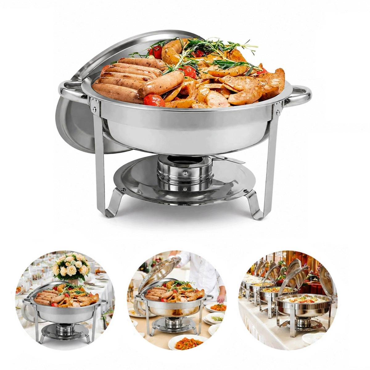 6 L STAINLESS STEEL GASTRONOMIC HEATER SET