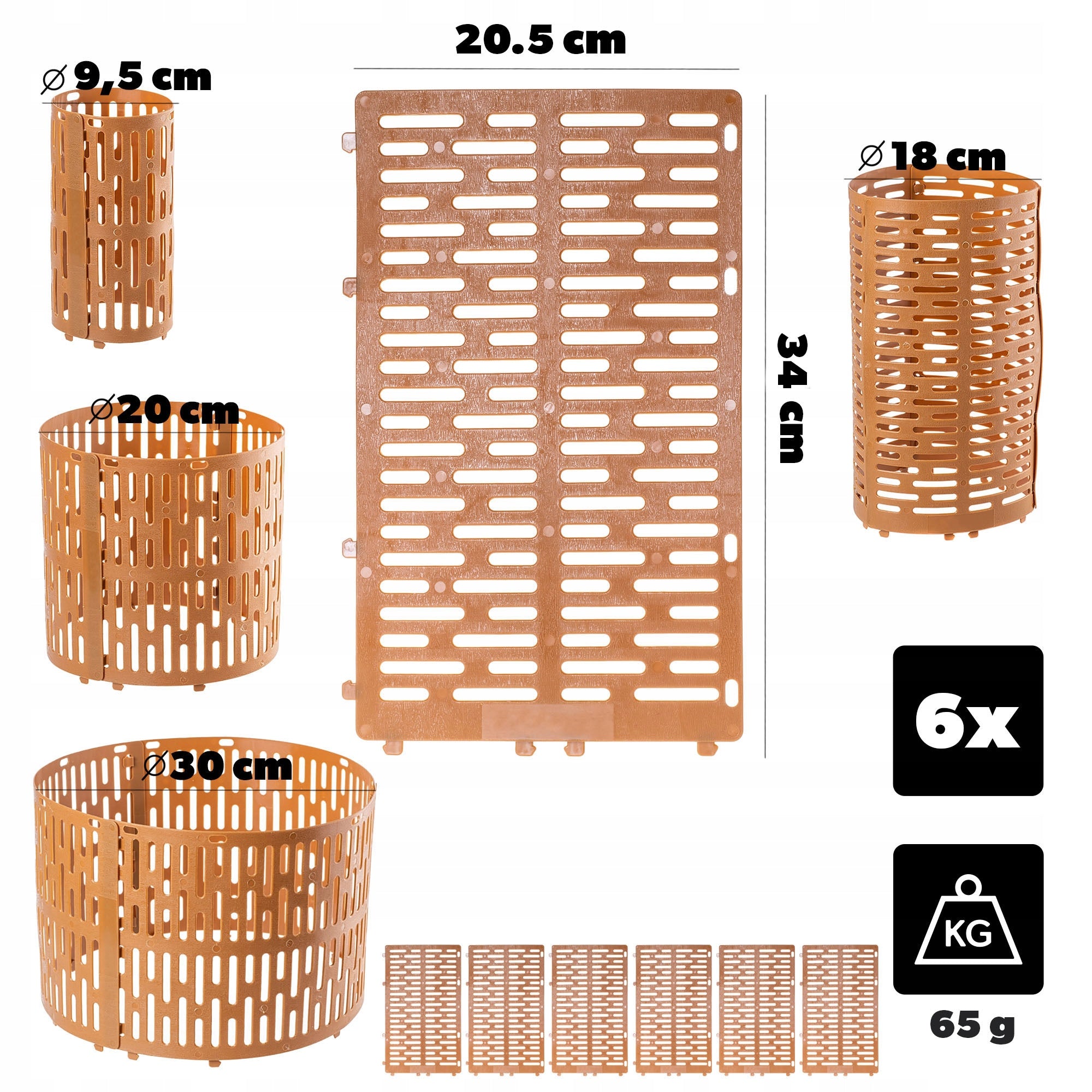 6 PACK PROTECTIVE COVER TREE TRUNK EDGING TREE PROTECTOR COVER BROWN Manufacturer code K12886