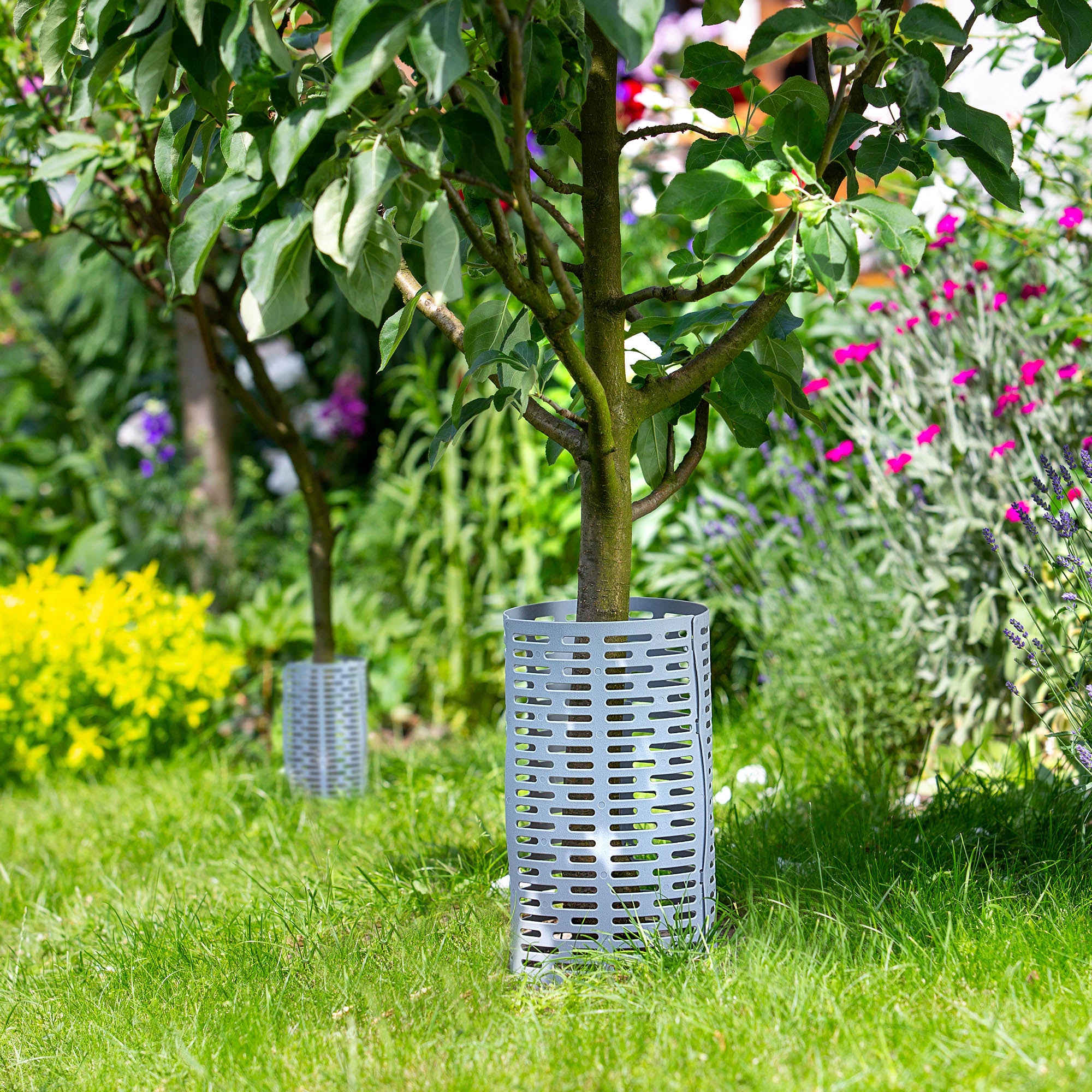 6 PACK PROTECTIVE COVER TREE TRUNK EDGING TREE PROTECTOR COVER GREY Packaging status original