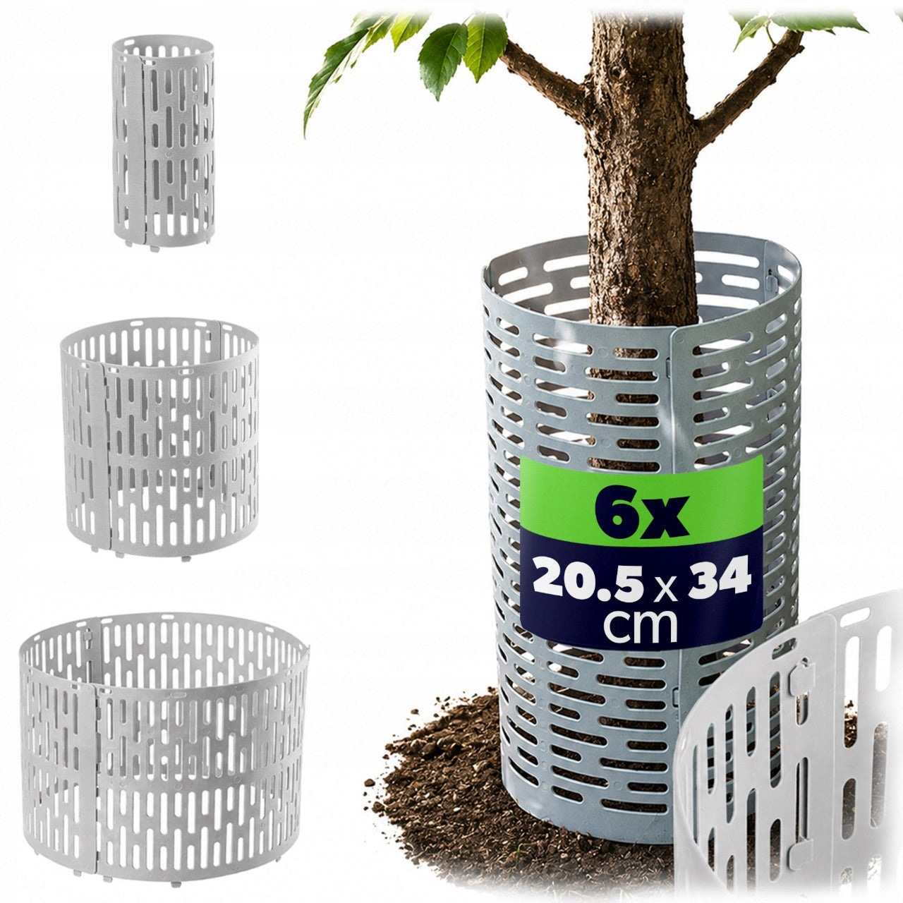6 PACK PROTECTIVE COVER TREE TRUNK EDGING TREE PROTECTOR COVER GREY