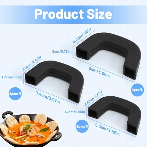 6 PCS SILICONE POT HOLDERS HIGH TEMPERATURE PROTECTION Capacity 1 l