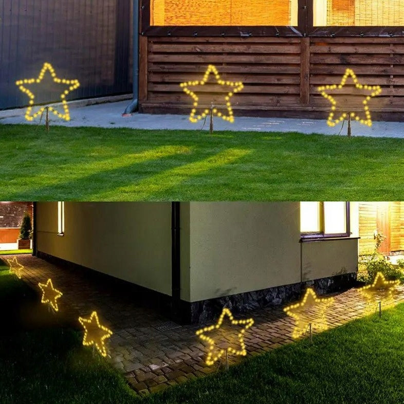 6 Stars LED Christmas Stars 45cm Punched IP44 Outdoor 8 Modes Packaging status original