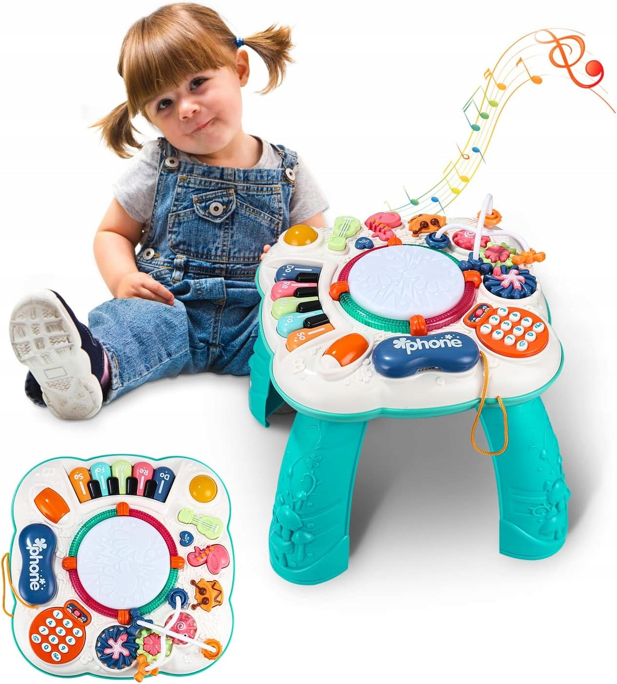 6 in 1 Interactive Baby Play Table with Musical Instruments