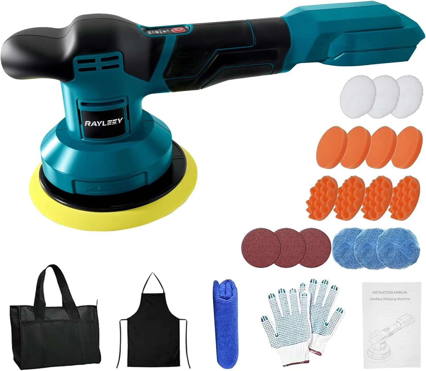 6-inch orbital polishing machine compatible with Bosch 18V without aku