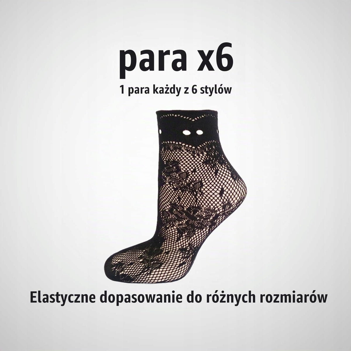 6 pairs of black mesh socks, sexy lace socks, 6 types Manufacturer code 5908140390072