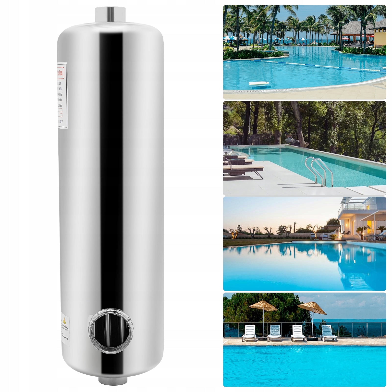 60 KW 200KBTU/H STAINLESS STEEL POOL HEATER SWIMMING POOL HEAT EXCHANGER Manufacturer no brand