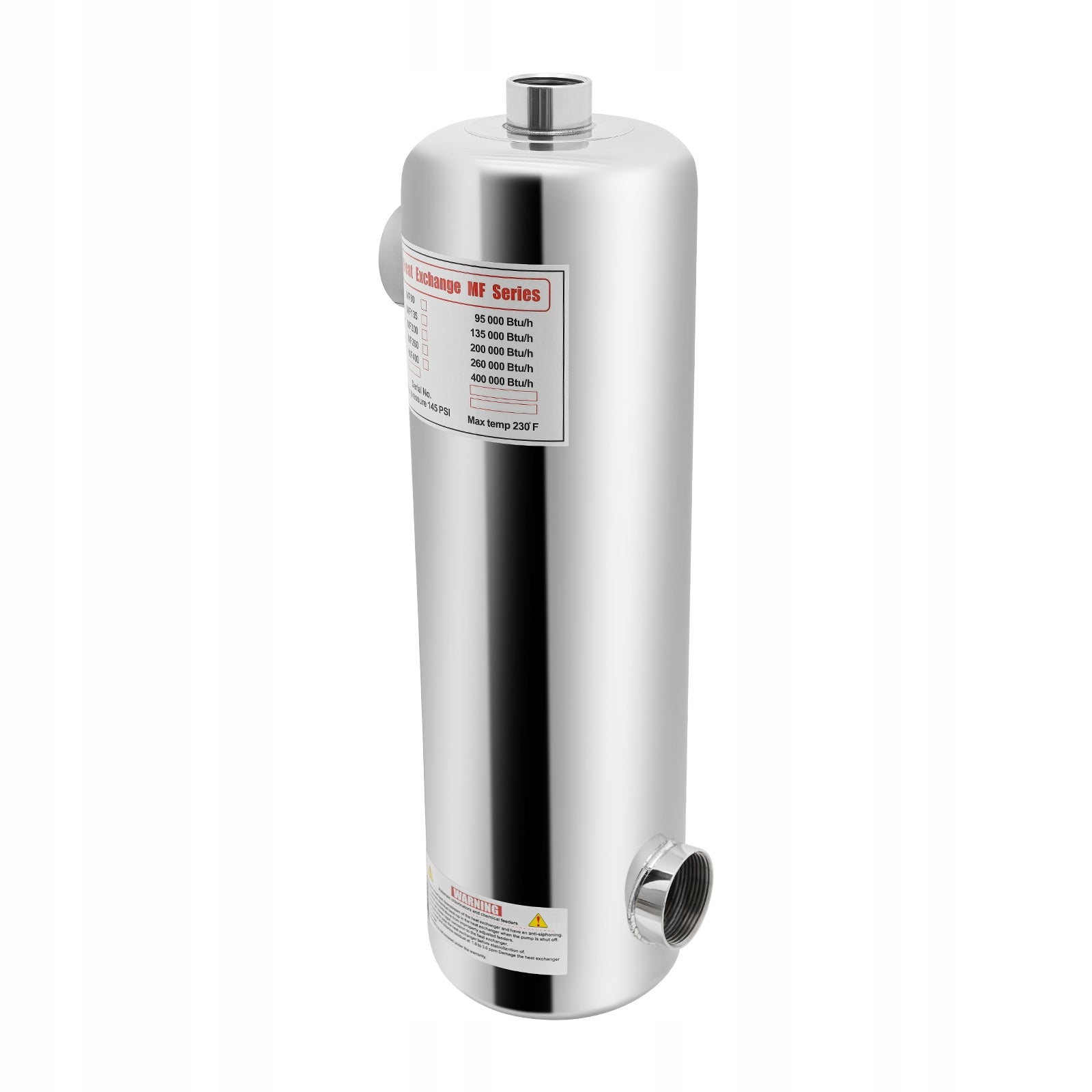 60 kW POOL HEAT EXCHANGER 250 L/MIN Product weight with unit packaging 4.7 kg