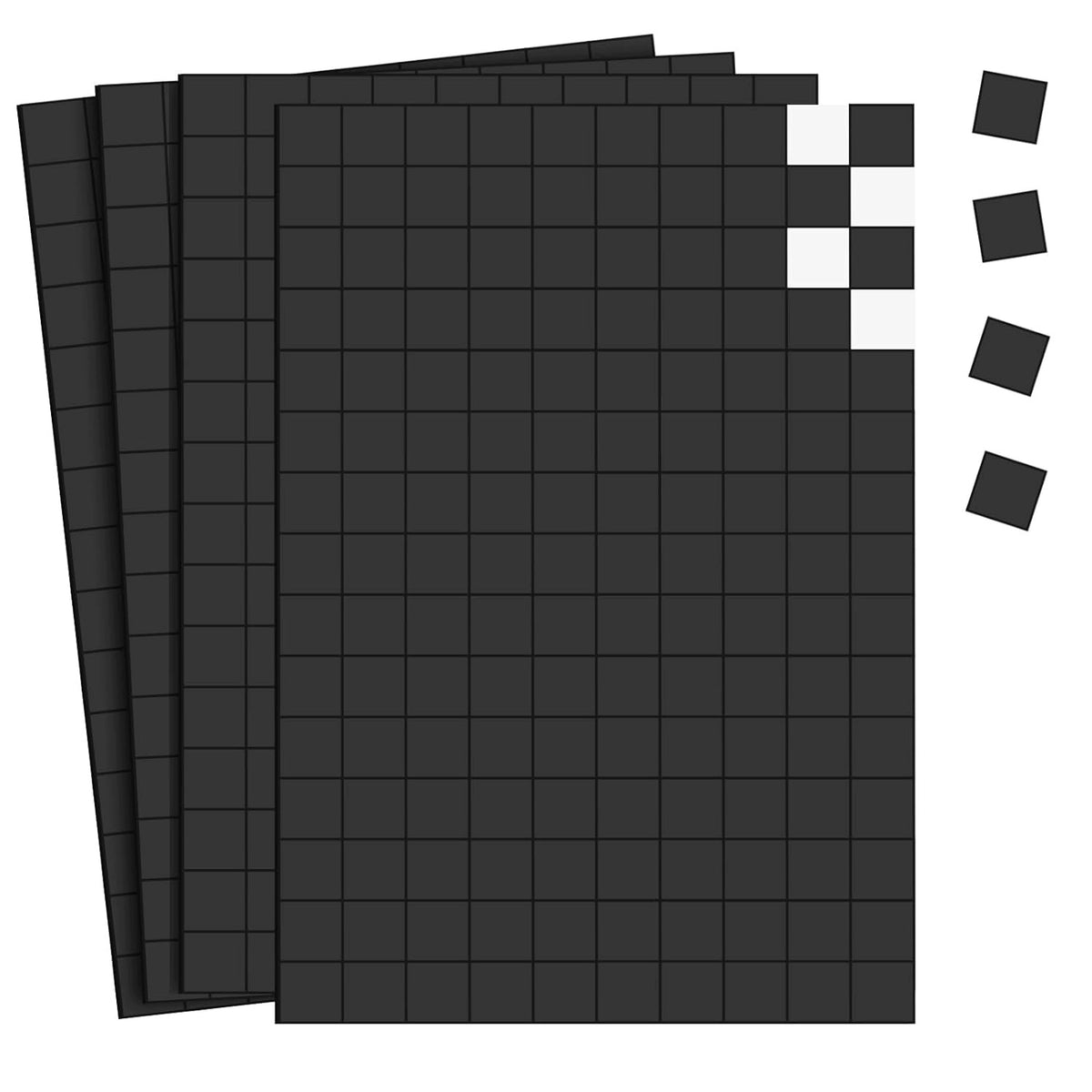 600 SMALL SELF ADHESIVE MAGNETIC TILES MAGNETS 1cm FLAT DIY SQUARE
