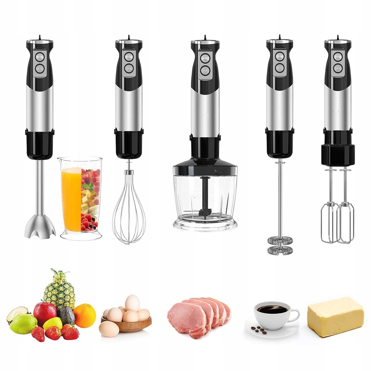 600W 6 IN 1 MULTIFUNCTION HAND MIXER FOR FORGING BLAW 12 DEGREE WITH SLICER