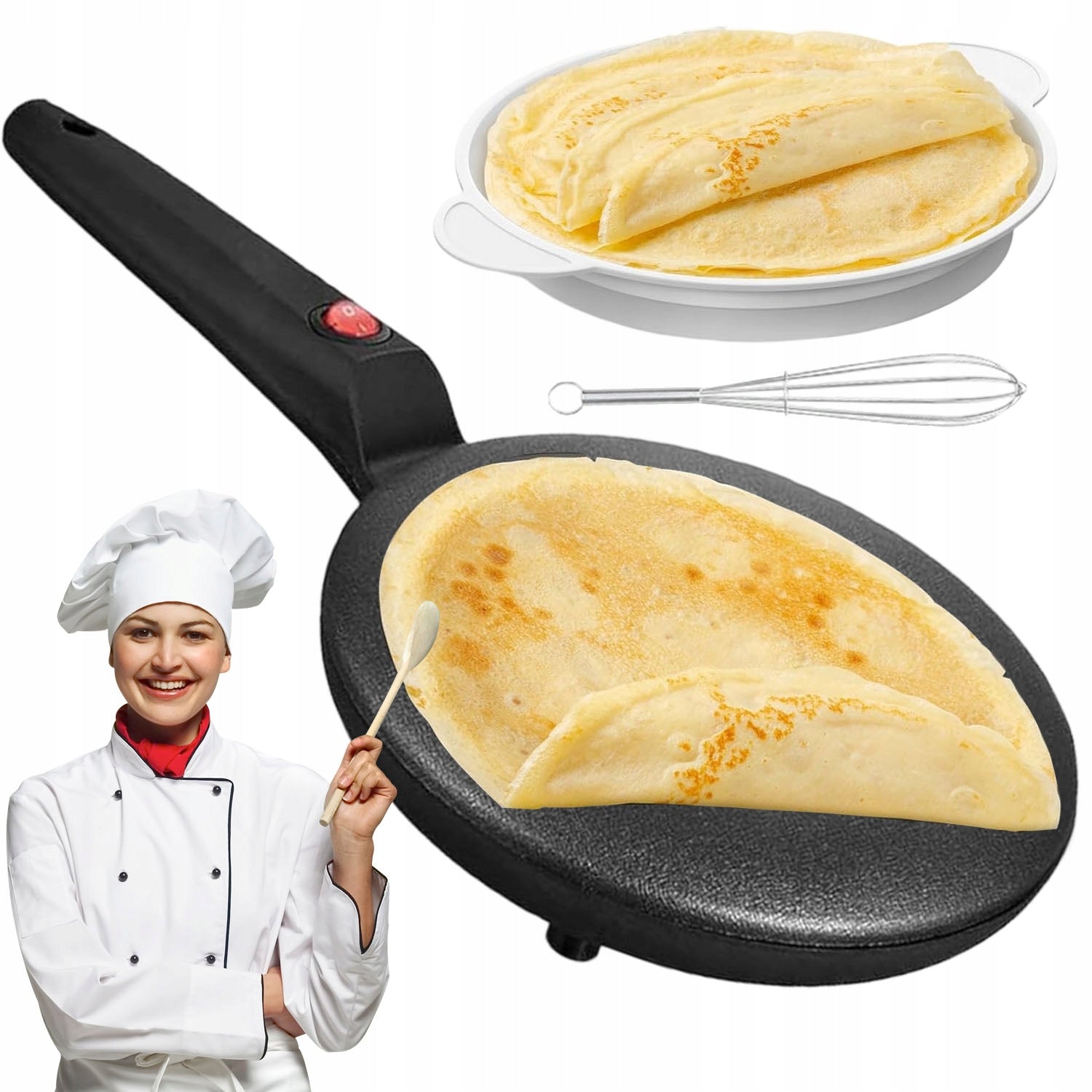 600W ELECTRIC PANCAKE MAKER 20CM NON-STICK COATING FOR OMELETS