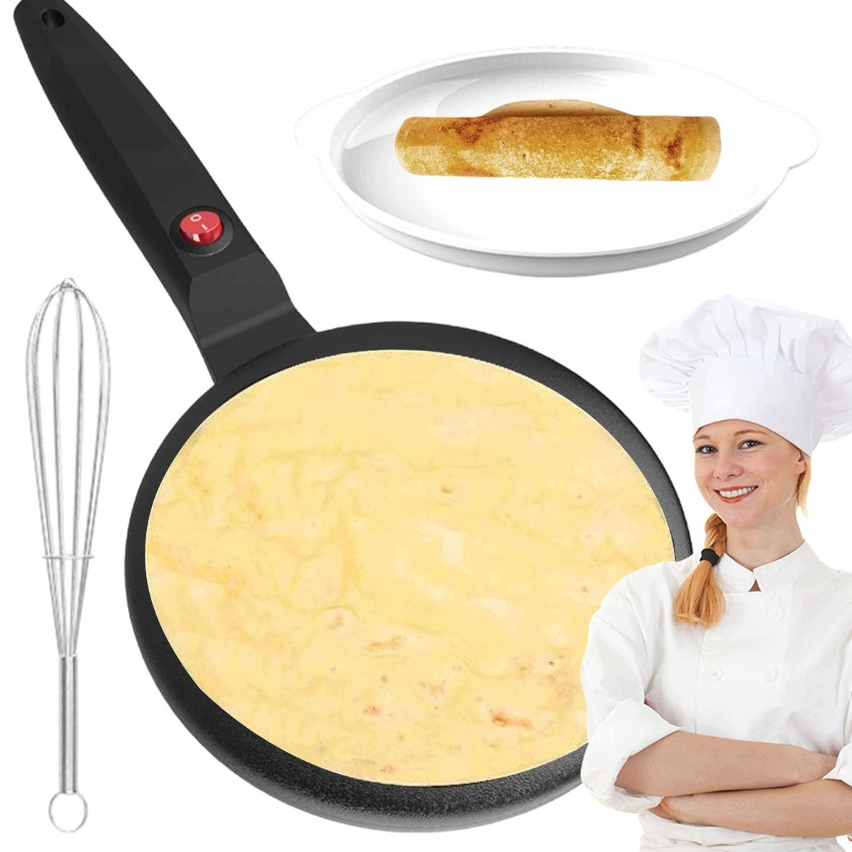 600W PANCAKE MAKER ELECTRIC COATING NON-STICK CAGOPODYARD