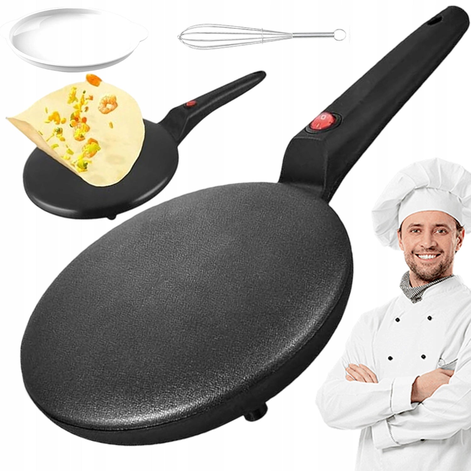 600W PANCAKE MAKER ELECTRIC NON-STICK COATING EASY CLEANING