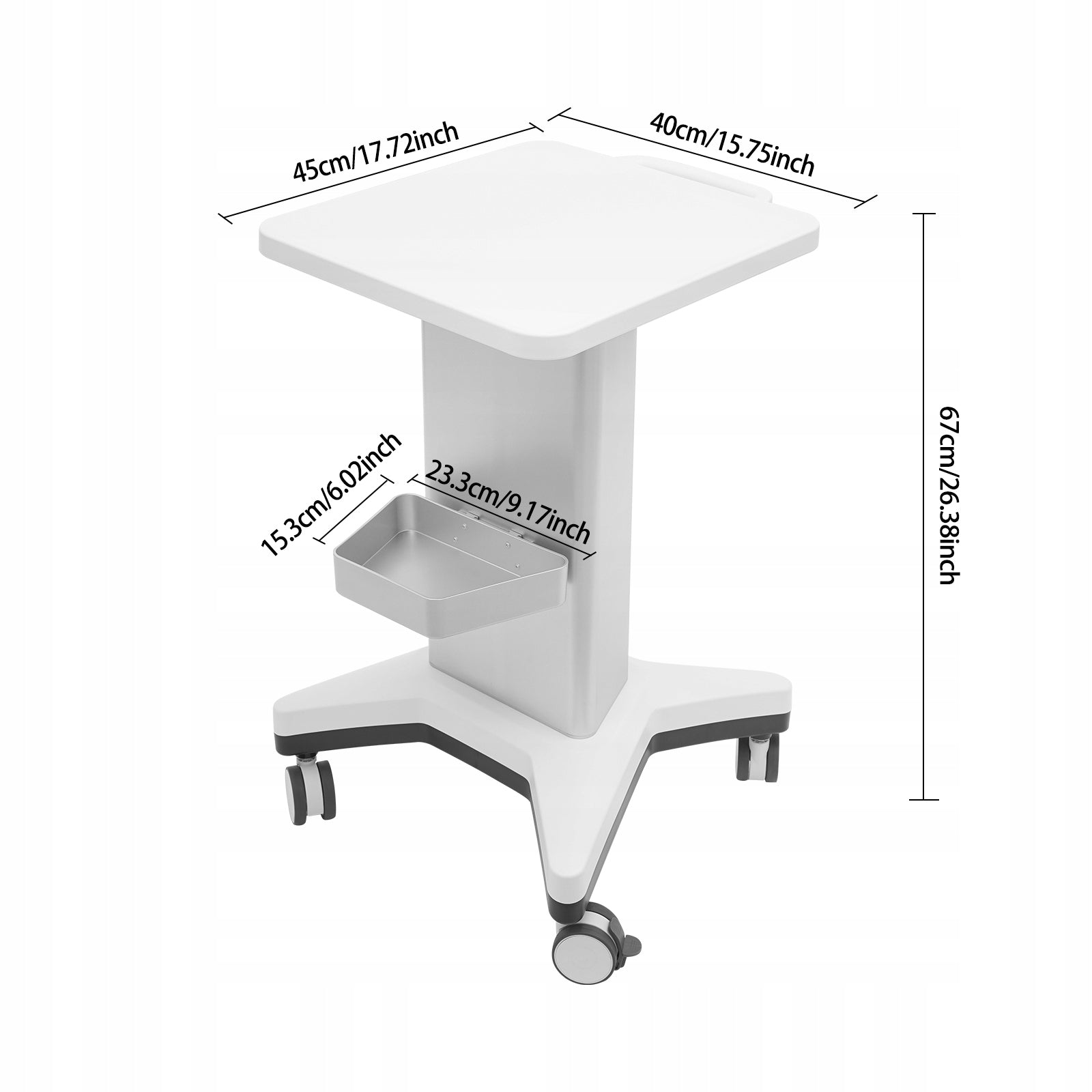 60kg/132.28lbs Salon Trolley, Practical Cart, Beauty Cart with Side Box Manufacturer code 742058684077
