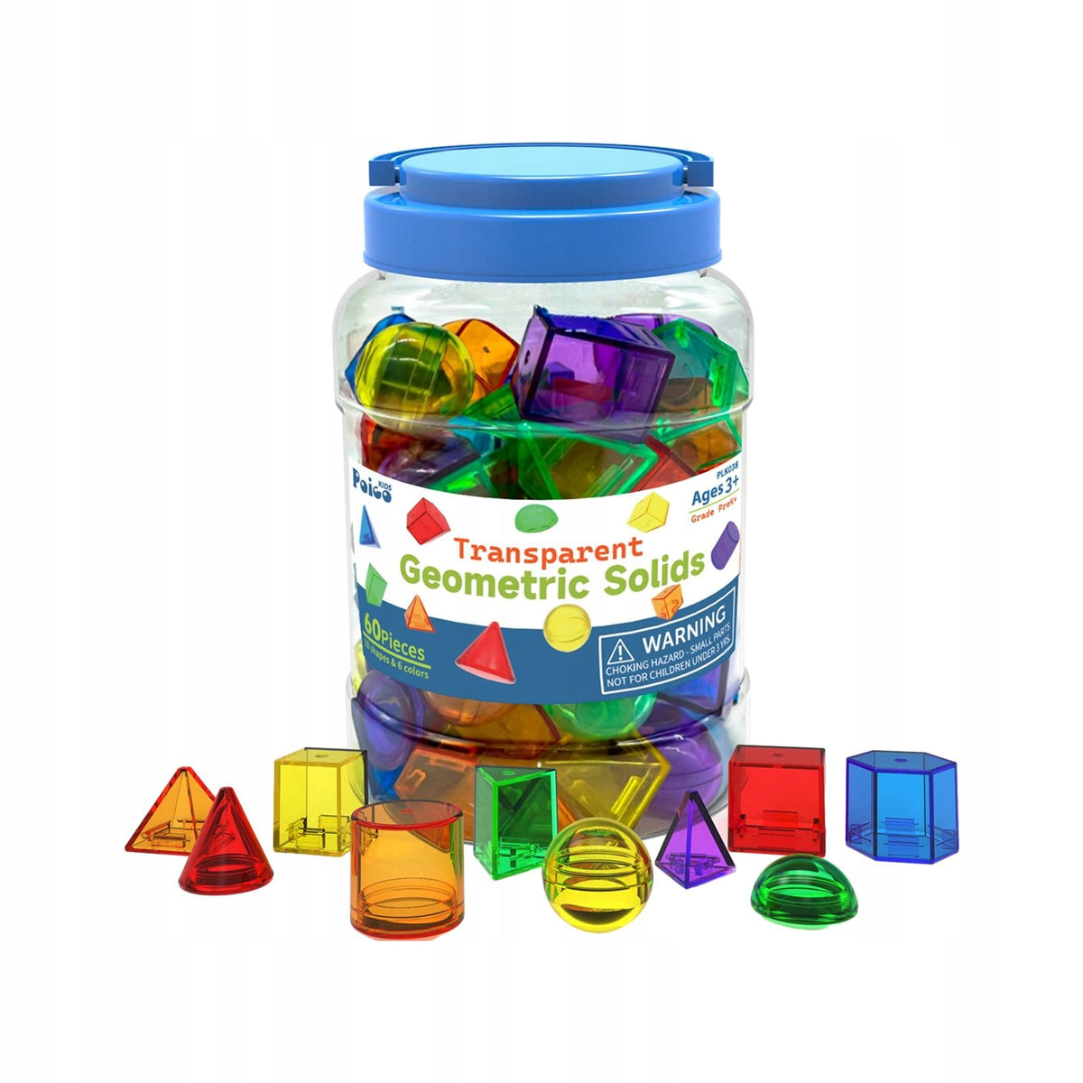 60x Geometric Solids Montessori Educational Toy for Games Gift Kid's age 18＋ years