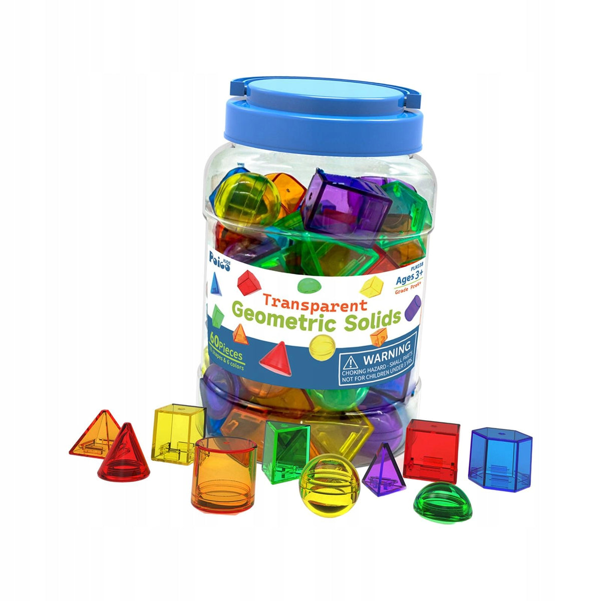 60x Geometric Solids Montessori Educational Toy for Games Gift
