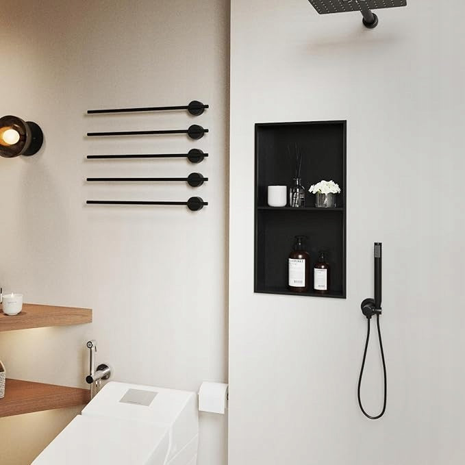 60x30x10CM BATHROOM SHOWER SHELF BLACK STAINLESS STEEL Manufacturer code TEPE 60X30CM