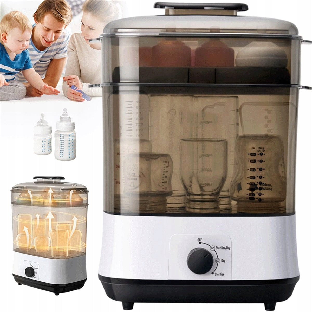 630W ELECTRIC STERILIZER WITH DRYING FUNCTION AND 72H STORAGE