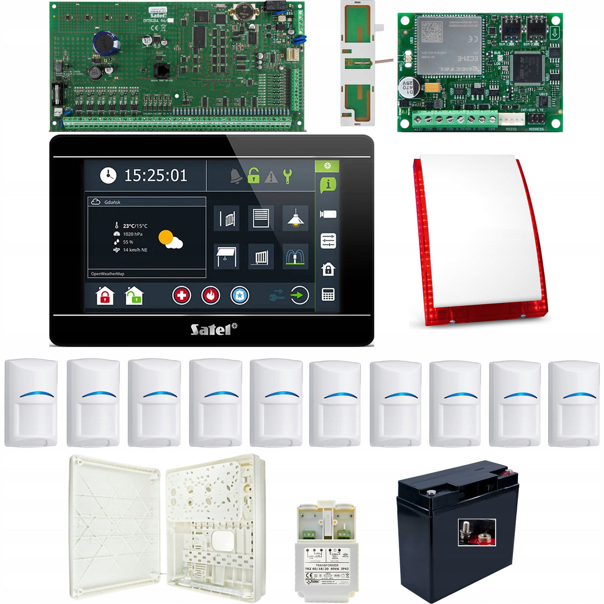 [63b10] Integra 64 + INT-TSI-B + INT-GSM LTE Alarm Kit SATEL + Bosch