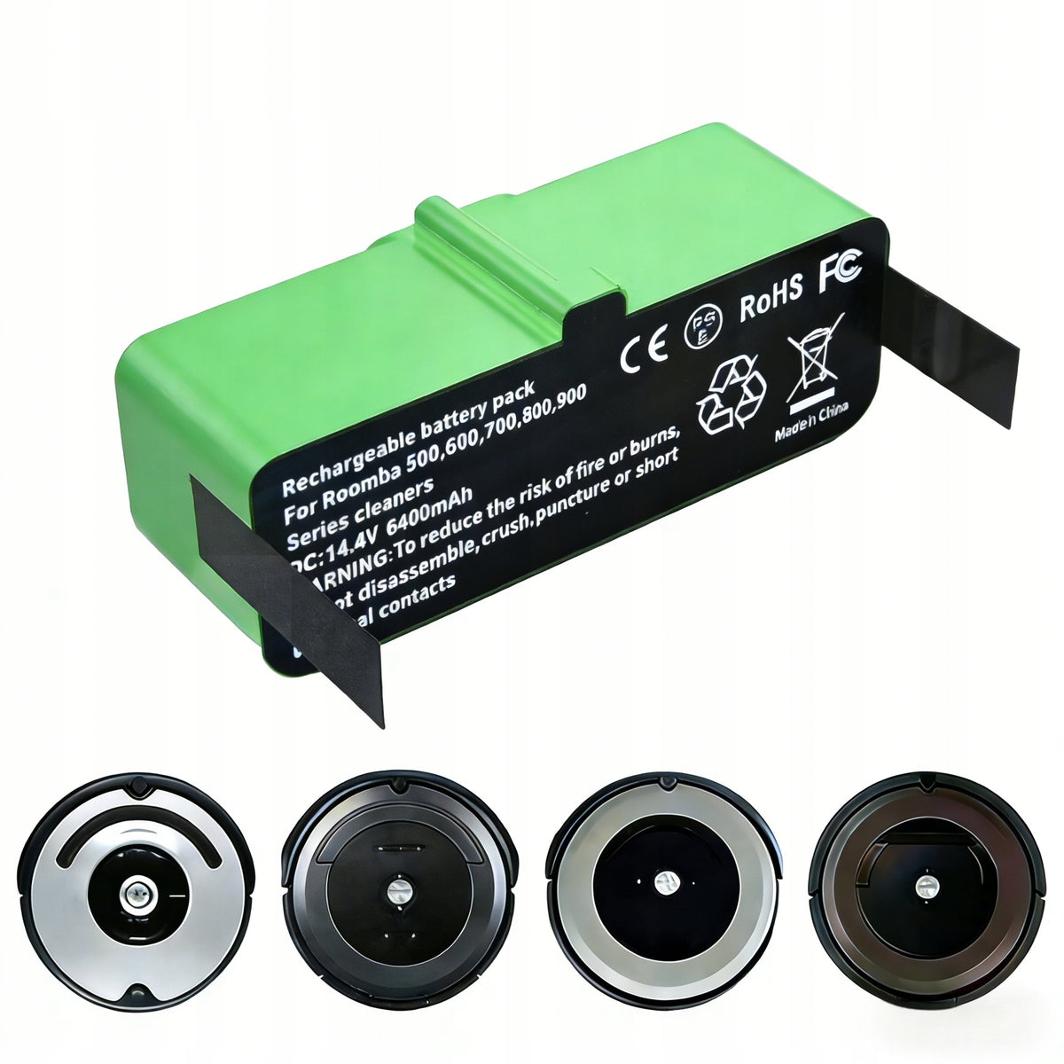 6400 mAh battery for Roomba models 890, 891, 895, 899, 960, 965, 980, 986