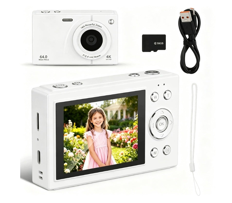 64MP 4K digital camera with autofocus zoom 18x IPS 2.8 screen + 64GB card Manufacturer code 4896009083092