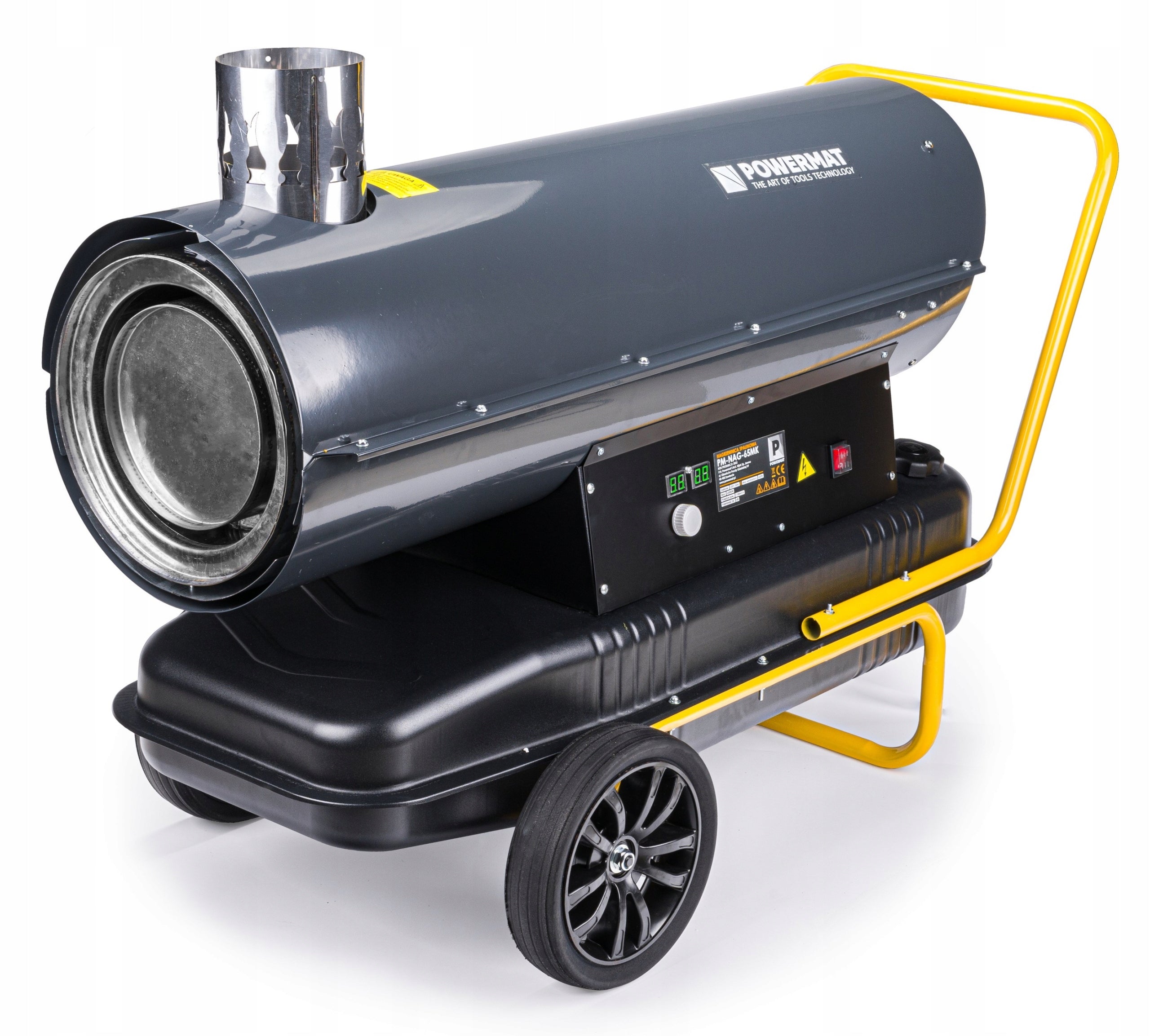 65 KW OIL HEATER WITH DIESEL CHIMNEY BLOWER + THERMOSTAT LCD FURNACE Packaging status original