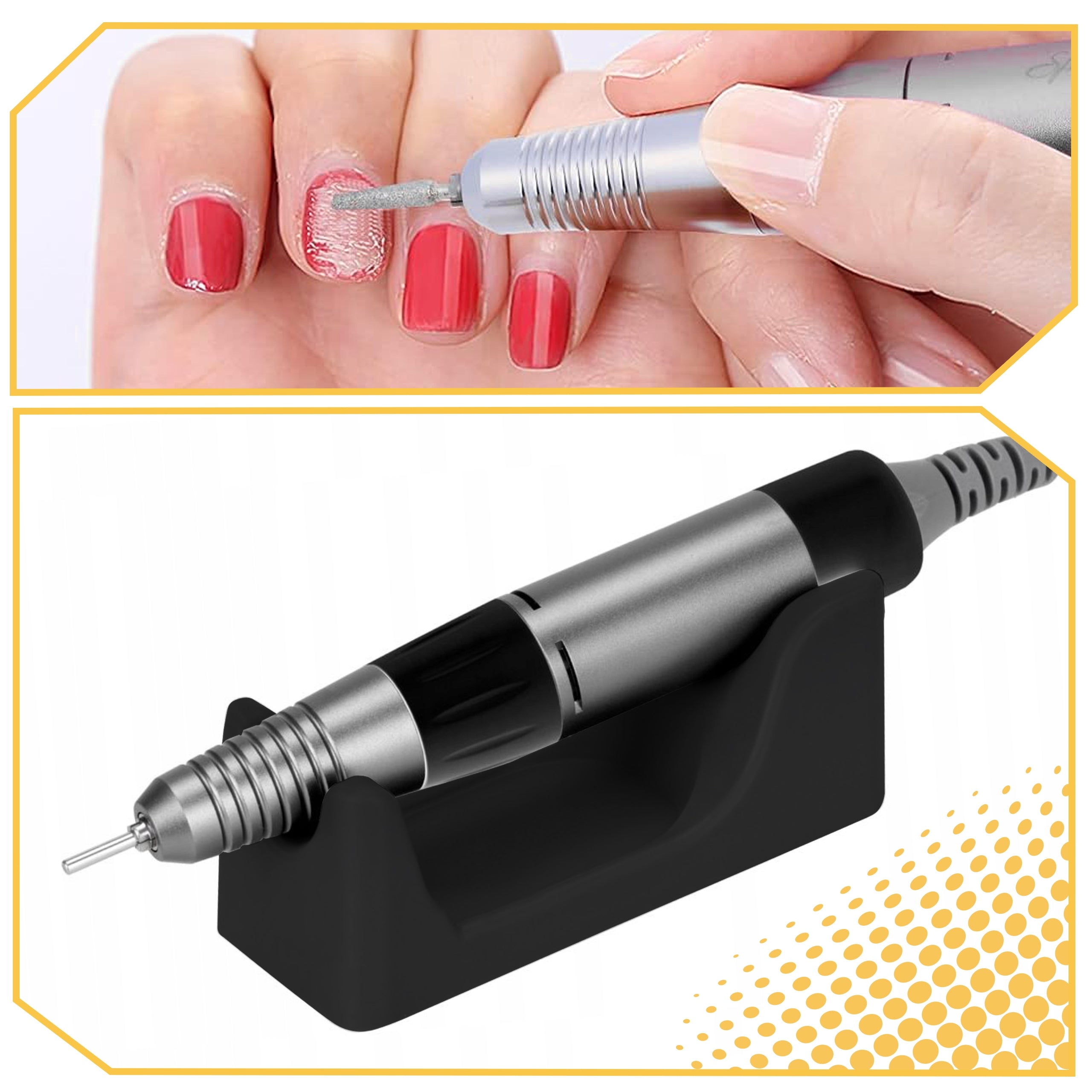 65W MANICURE PEDICURE NAIL MILLING MACHINE PROFESSIONAL STRONG + CUTTERS Manufacturer code Mocna Szlifierka do Paznokci 2 Zestawy FREZÓW