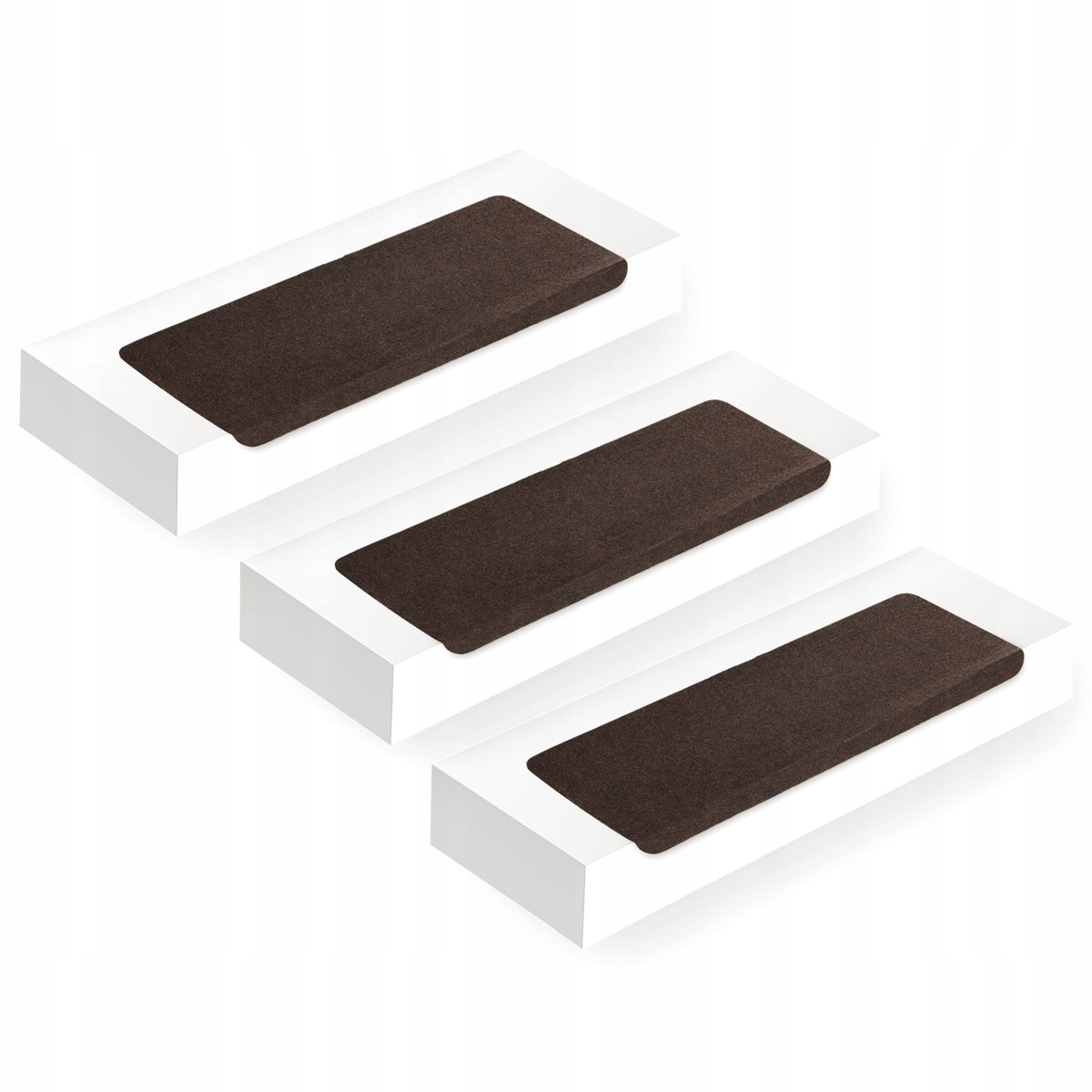 65x25cm+3cm INTERIOR STAIR COVERS SELF-ADHESIVE RUGS BROWN STEPS Manufacturer code Nakładki na schody Steps