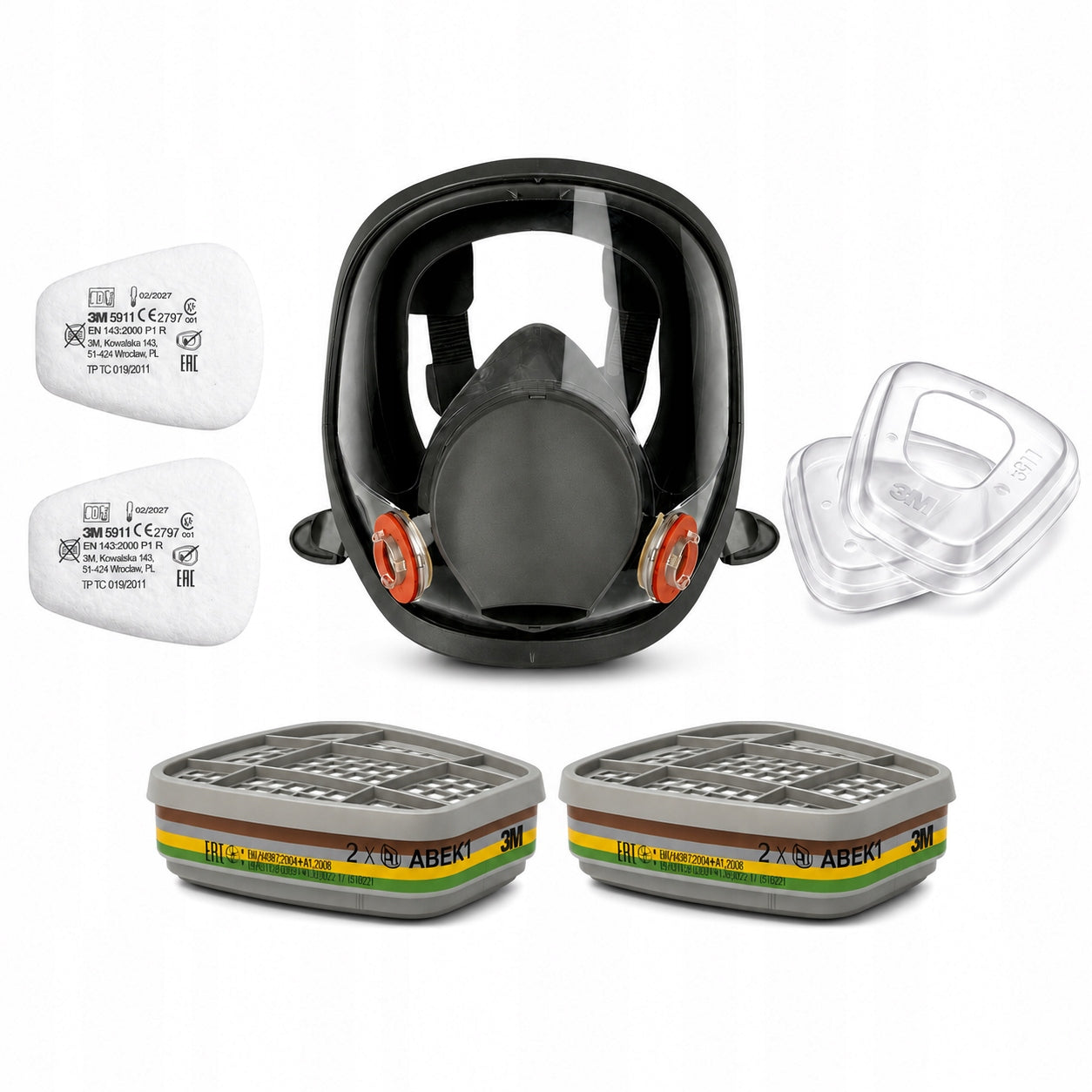 6800, XTECH full face paint mask + 3M 6059, 5911, 501, set