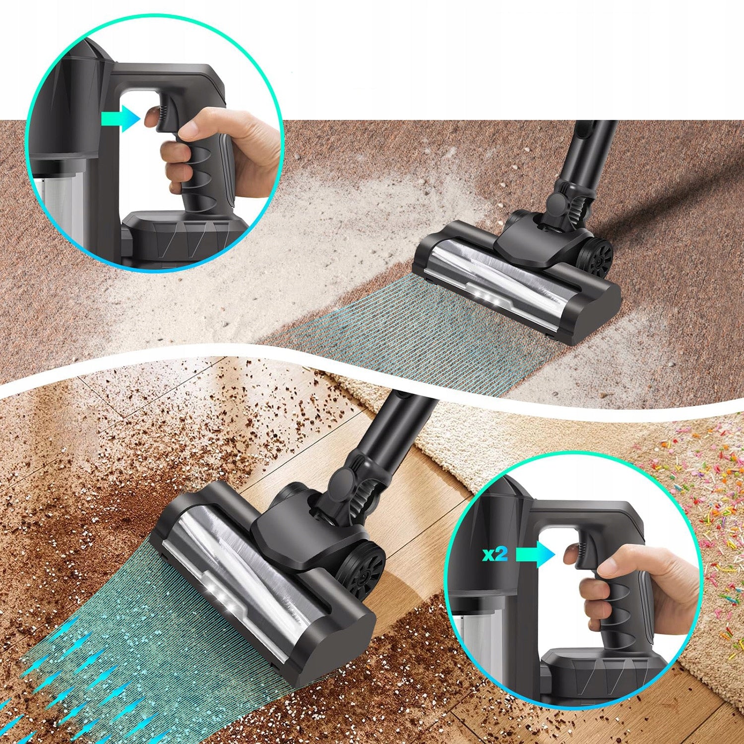 6IN1 6000W BAGLESS VACUUM CLEANER 30 000 PA LIGHTWEIGHT VERTICAL BRUSHLESS Manufacturer code addsc