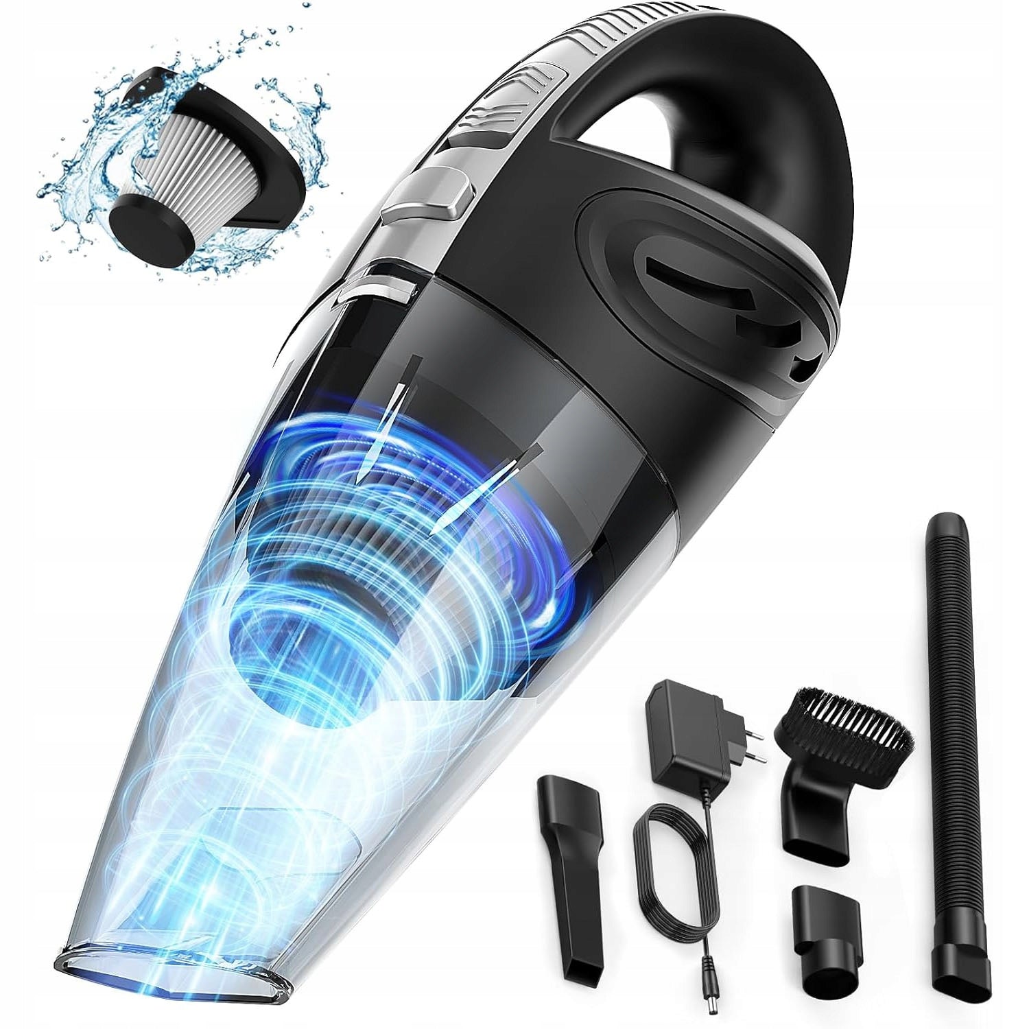 6KPA 120W CAR HANDHELD VACUUM CLEANER WITH WASHING FUNCTION SUCKS WATER
