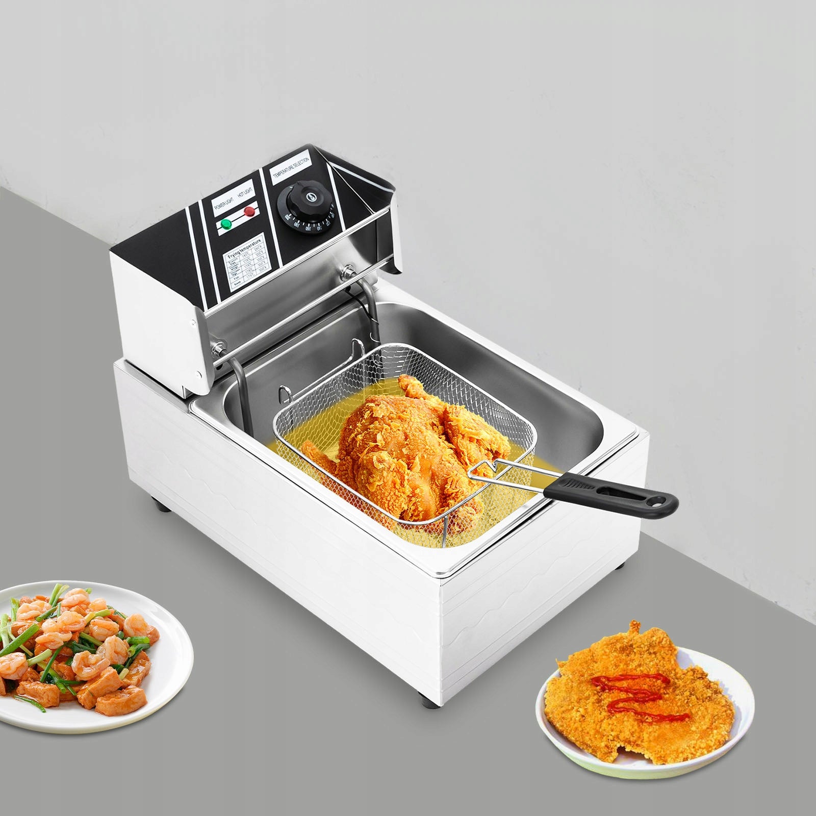 6L 2500W Stainless Steel Electric Fryer,Commercial Fryer Packaging status original