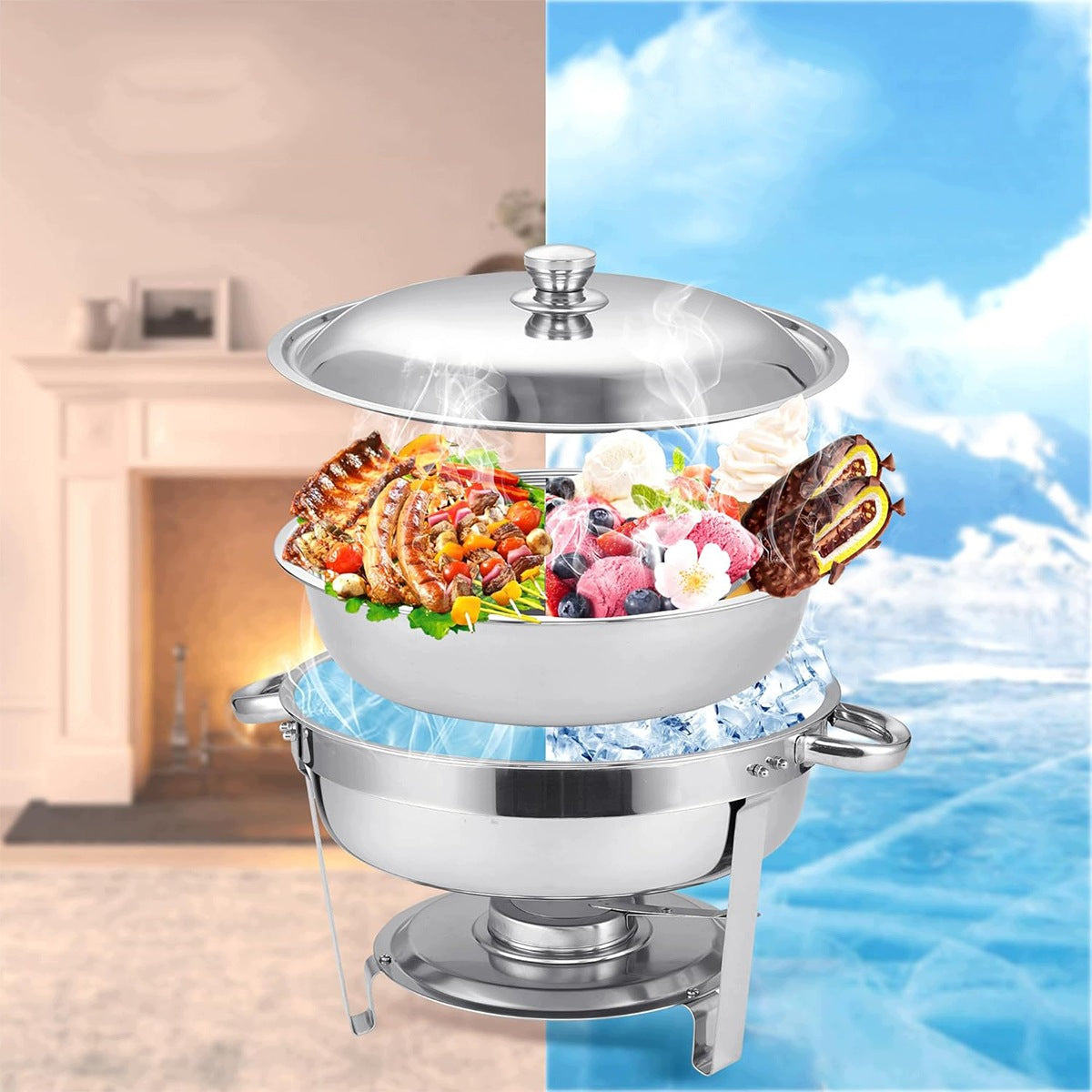 6L GASTRONOMIC HEATER SET WITH LID AND HANDLES Packaging status original