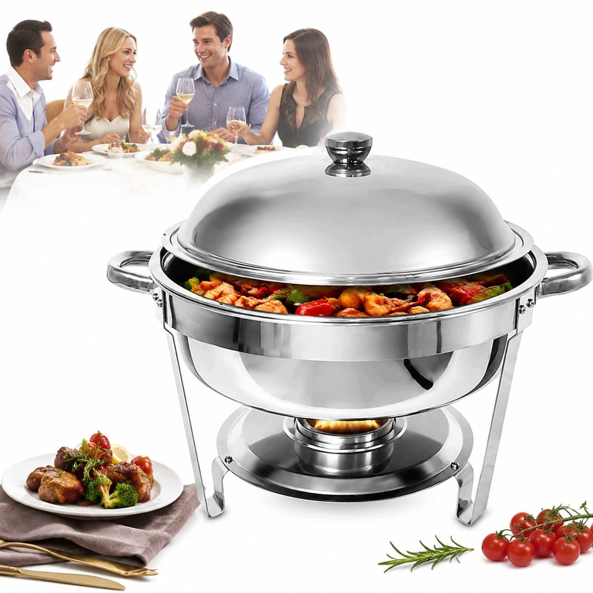 6L GASTRONOMIC HEATER SET WITH LID AND HANDLES