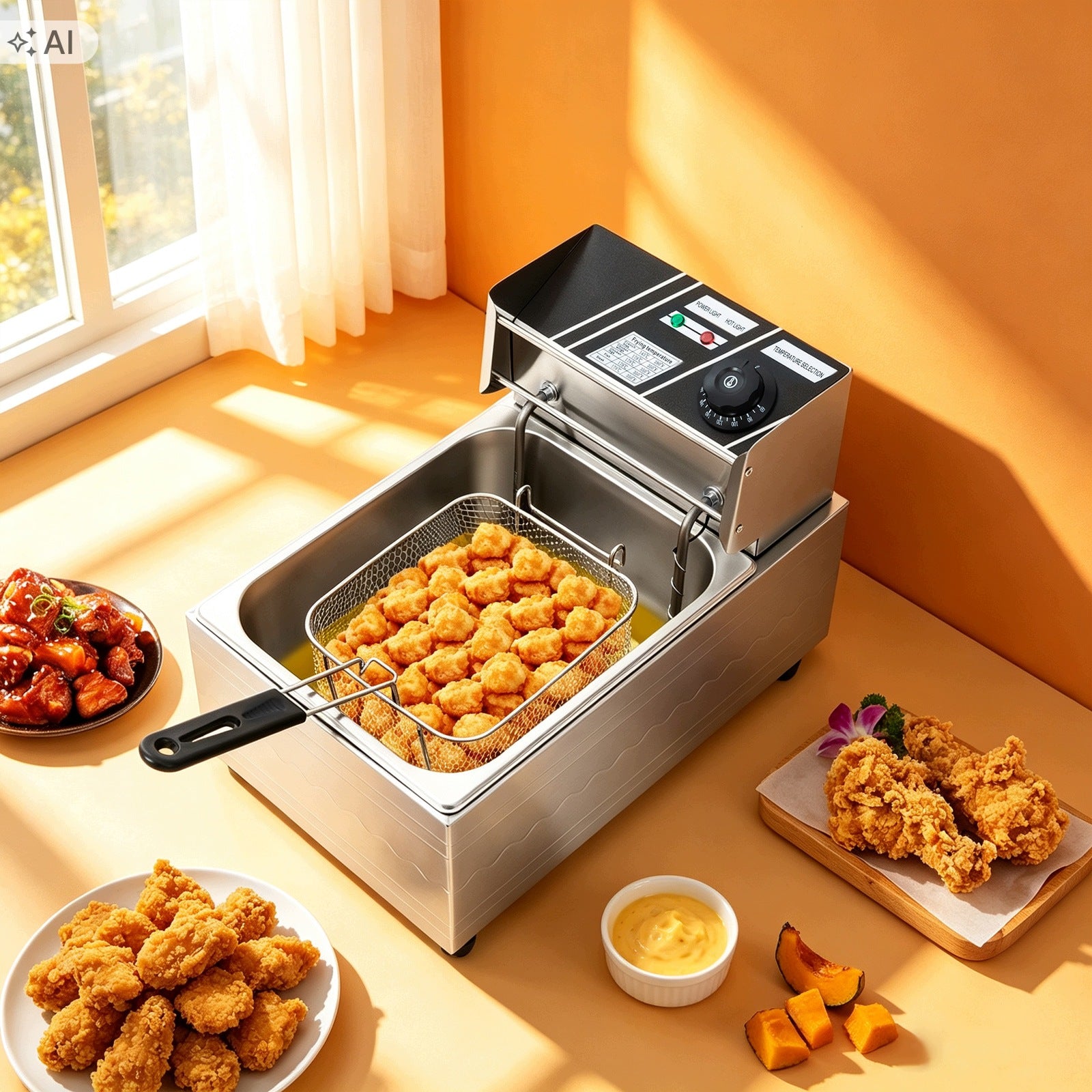 6L SINGLE-CYLINDER DEEP FRYER (220V EURO PLUG) Packaging status original