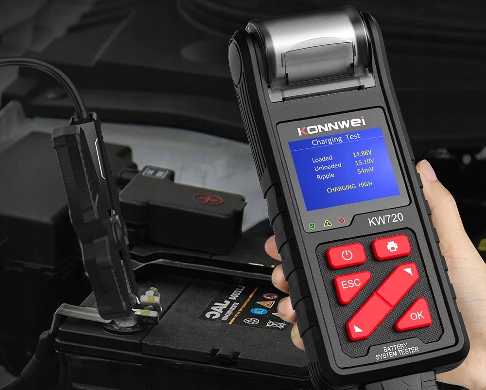6V 12V 24V BATTERY TESTER with j.PL Printer Manufacturer code KW720 2-220Ah