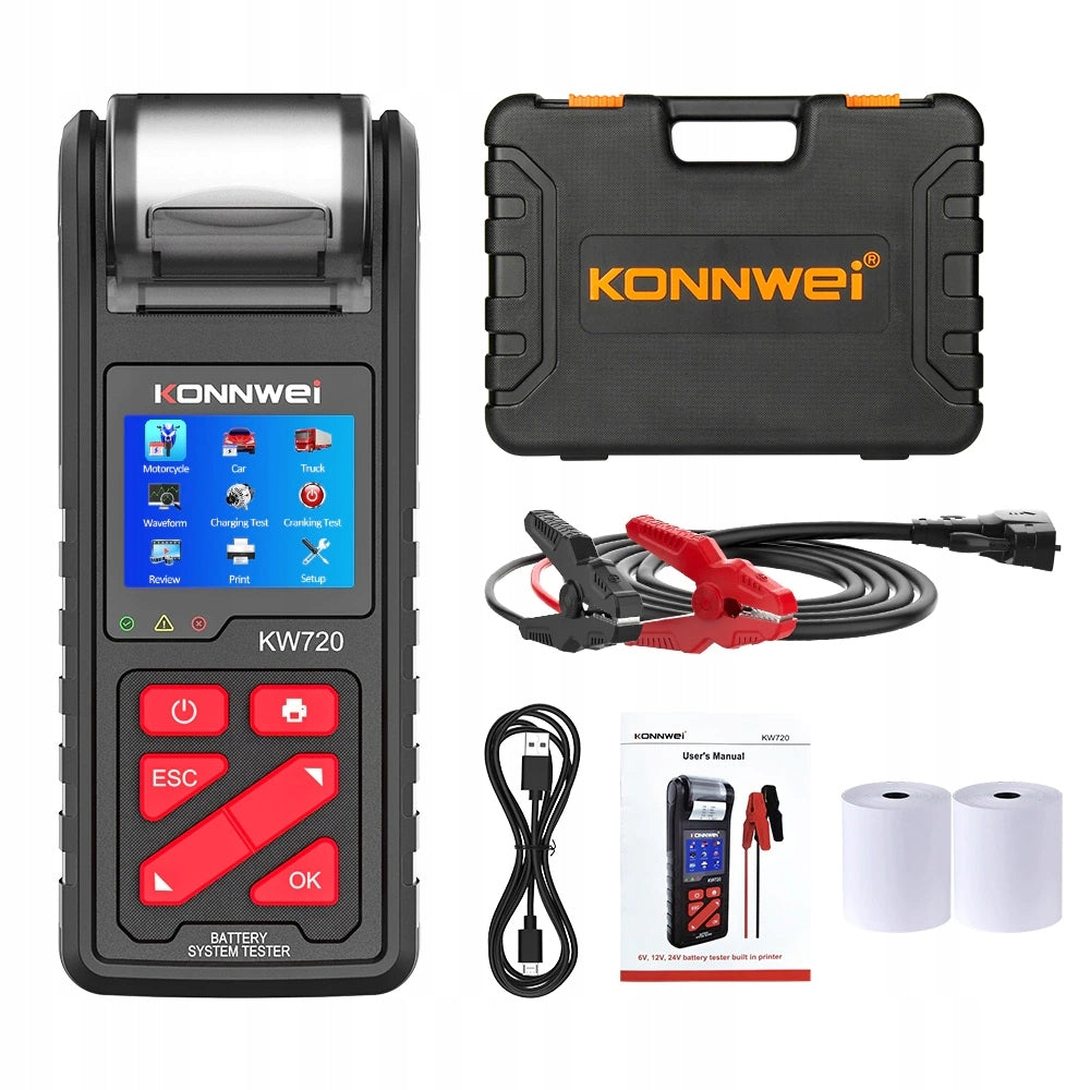 6V 12V 24V BATTERY TESTER with j.PL Printer
