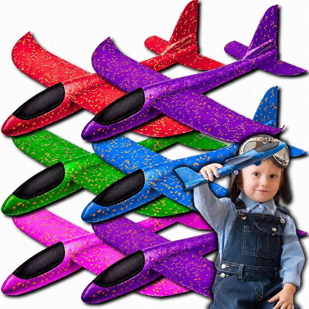 6X AIRPLANE STYROFOAM GLIDER DART AIRPLANES FOR BOY'S DAY