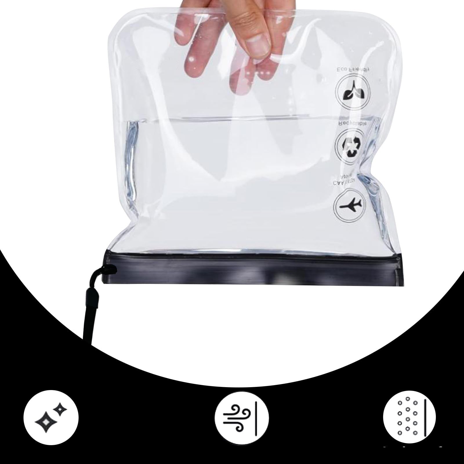 6X AUCUU Cosmetics Bag 1L Transparent For Airplane 20x20cm Manufacturer code Torba wodoodporna 6 szt