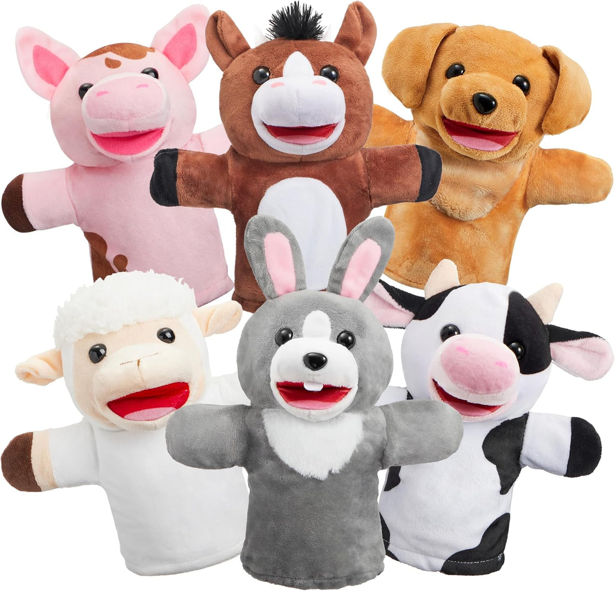 6X LARGE PUPPET PUPPETS ANIMALS ON HAND FARM GIFT FOR BABY CUTE