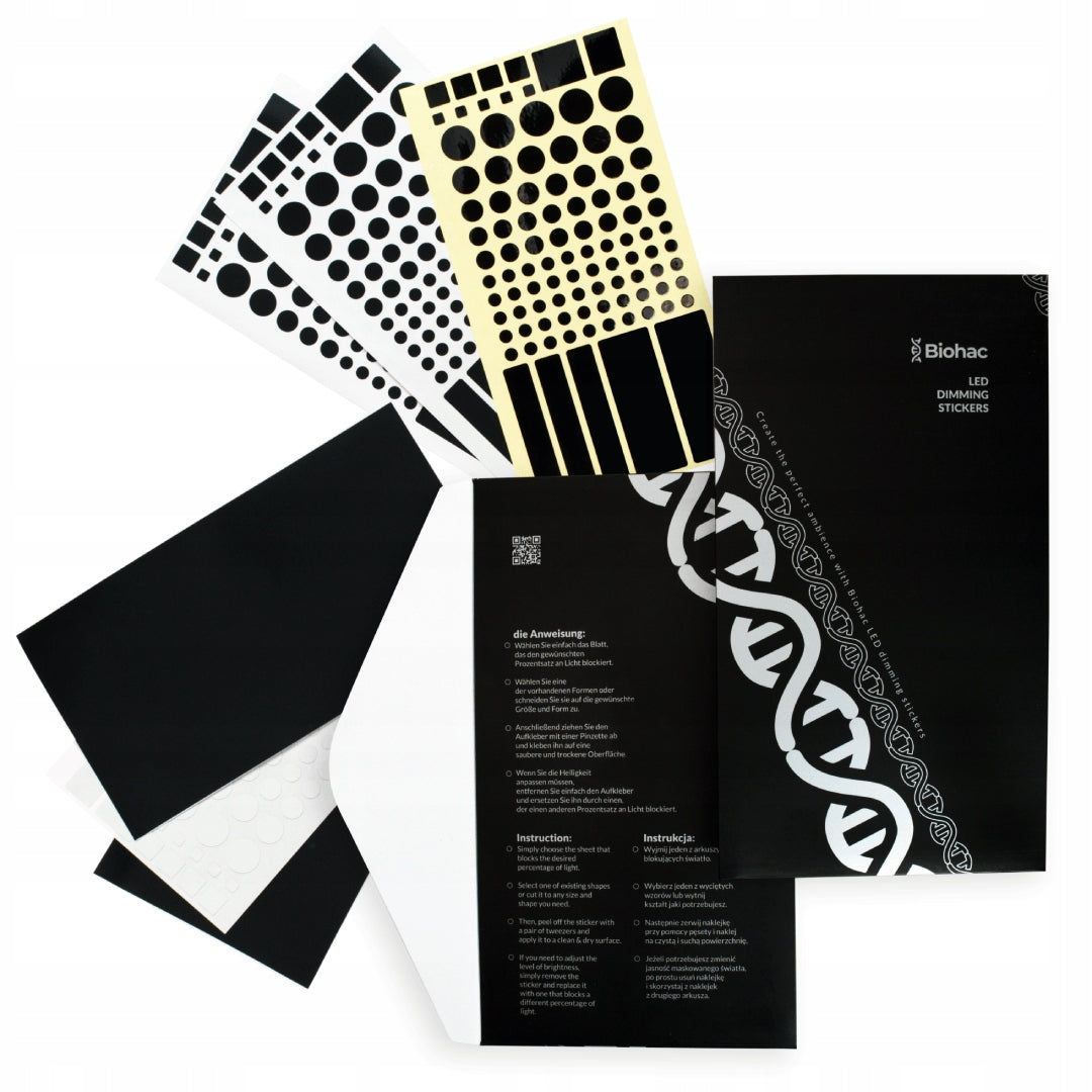 6X WHITE AND BLACK LEDIM LIGHT BLOCKING STICKERS BLACKOUT SET