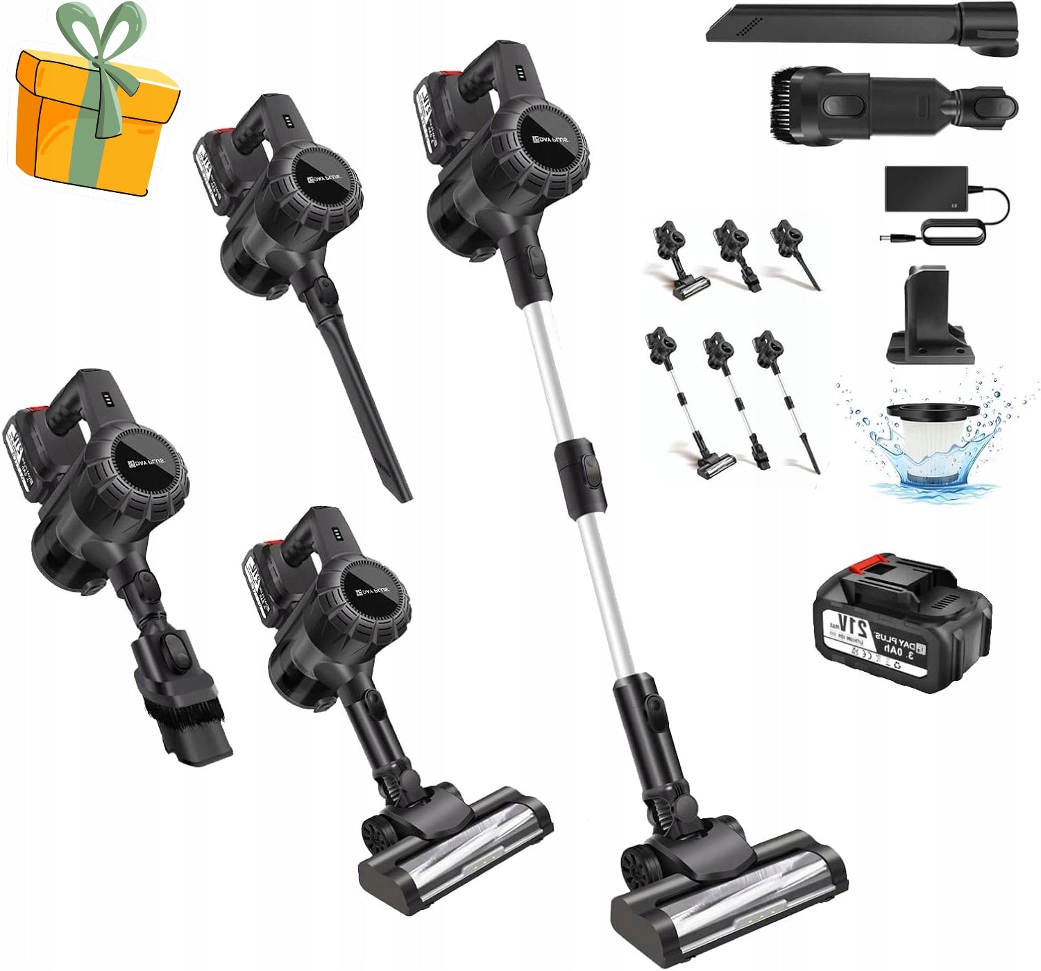 6in1 Cordless 15KPA Vertical Vacuum Cleaner Easy to Store