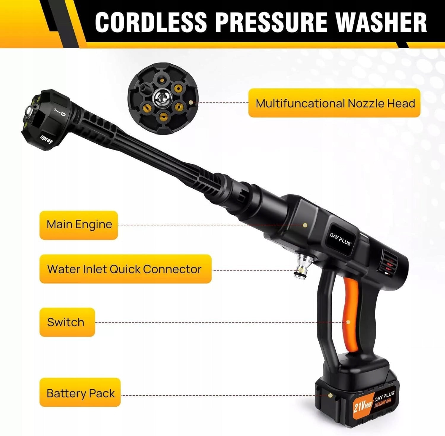 6in1 LAVE Car Water Gun High Pressure Cordless 21V 300Bar / 3000PSI Packaging status original