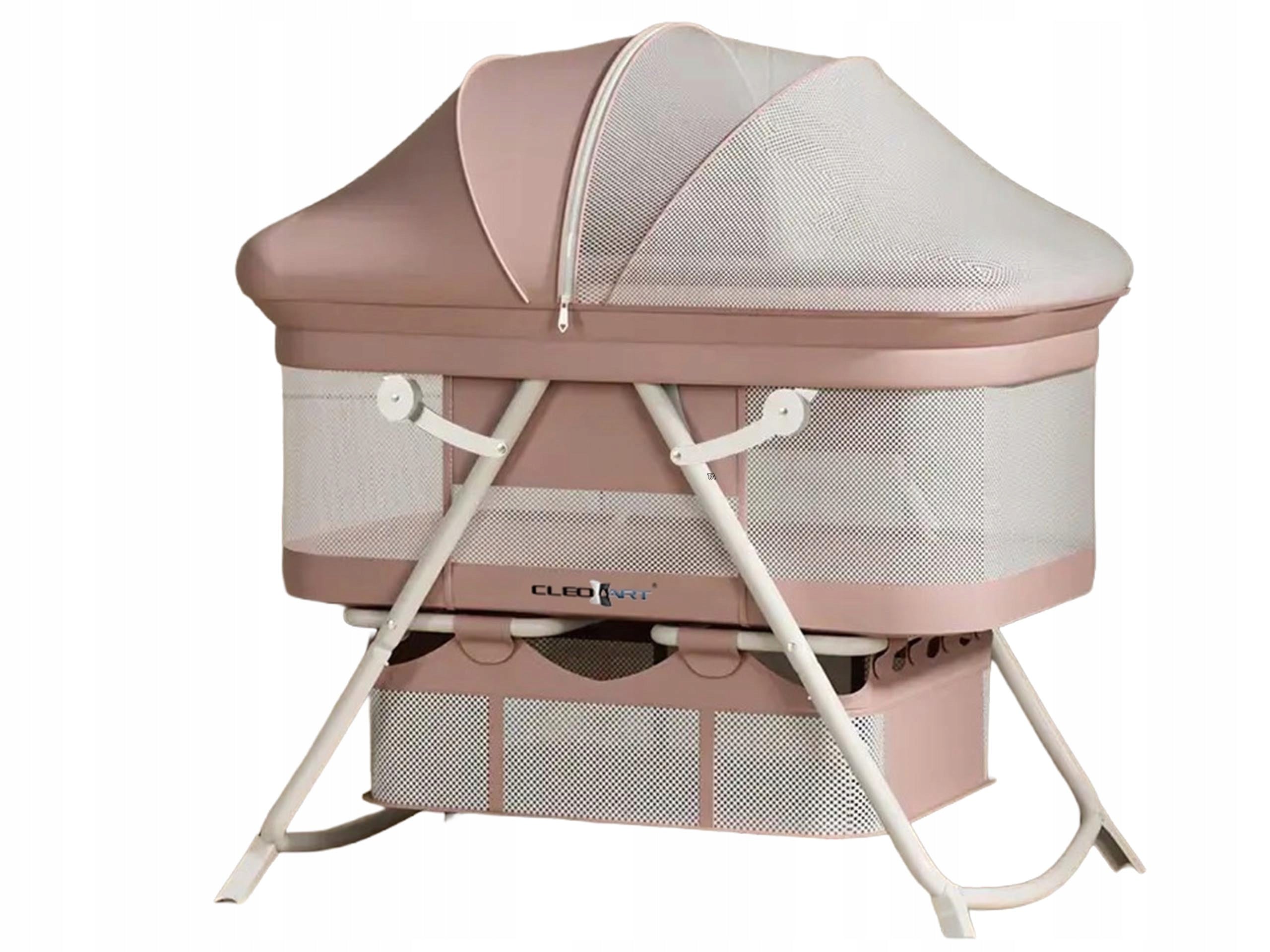 6in1 One-Clic Crib Portable Folding Cradle Mosquito Net Canopy Pink