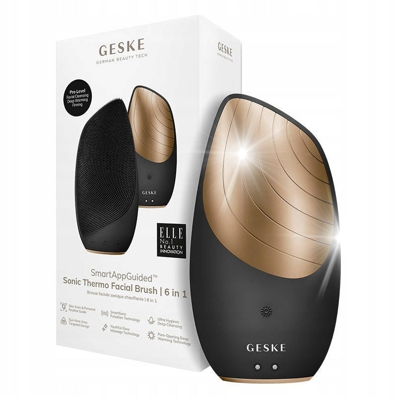 6in1 Sonic Thermal Facial Brush Geske with Application (Grey)
